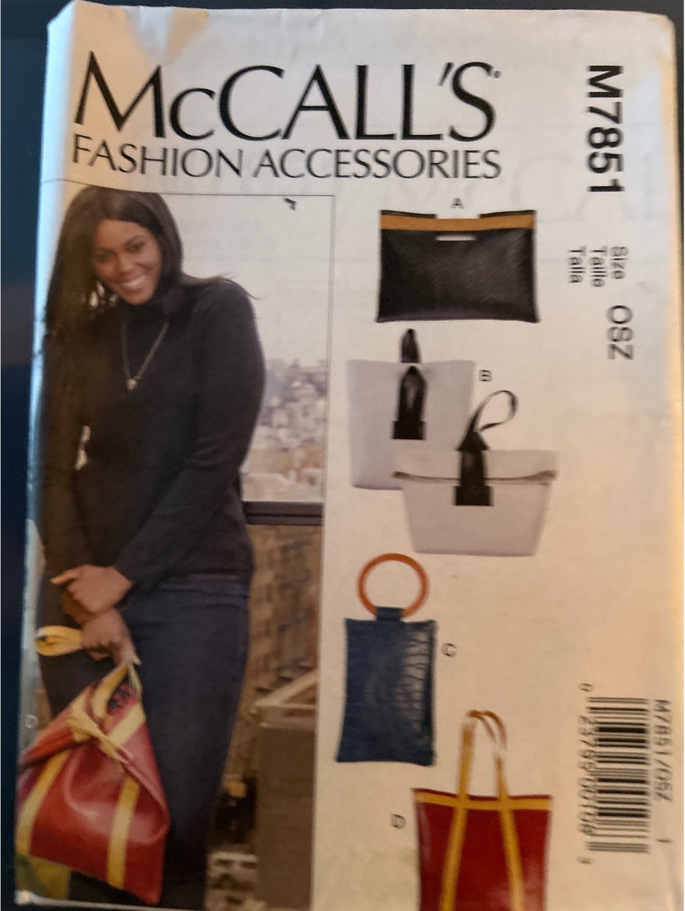 McCall's M7851 Fashion Accessories Bag Sewing Pattern